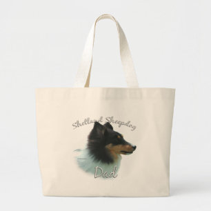 Shetland Sheepdog (tri) Dad 2 Large Tote Bag