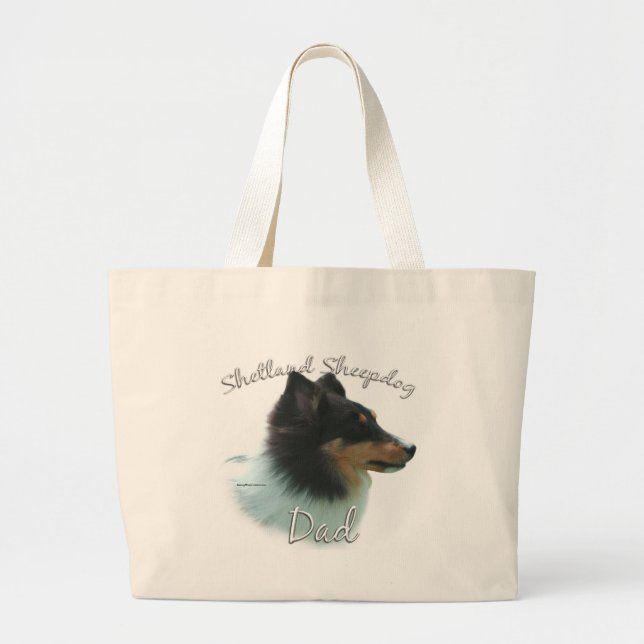 Shetland Sheepdog (tri) Dad 2 Large Tote Bag (Front)
