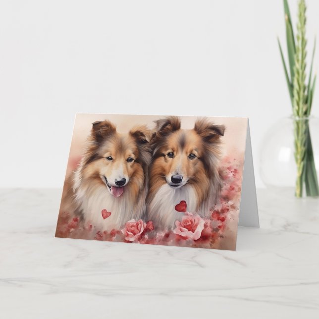 Shetland Sheepdog Valentine's Day Card (Front)