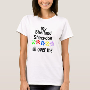 Shetland Sheepdog Walks Design T-Shirt