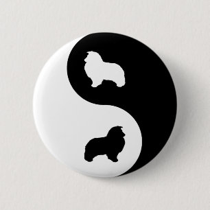 Shetland Sheepdog Yin Yang 6 Cm Round Badge