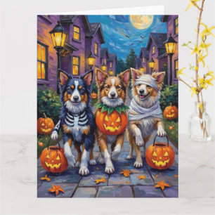 Shetland Sheepdogs in Halloween Costumes Card