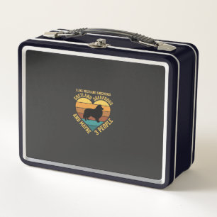 Shetland Sheepdogs Retro Heart Dog Lover Metal Lunch Box