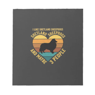 Shetland Sheepdogs Retro Heart Dog Lover Notepad