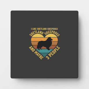 Shetland Sheepdogs Retro Heart Dog Lover Plaque