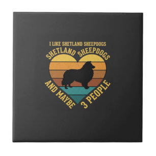 Shetland Sheepdogs Retro Heart Dog Lover Tile
