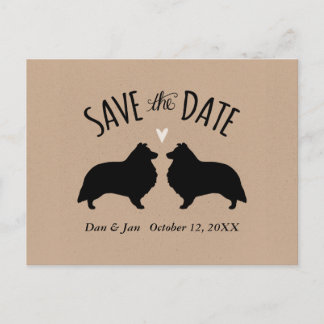 Shetland Sheepdogs Wedding Save the Date Announcement Postcard