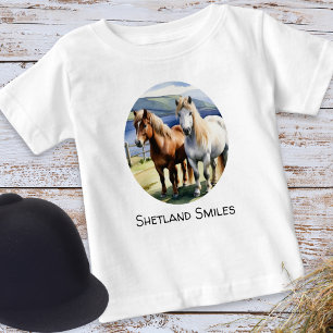 Shetland Smiles Ponies Picture Cute Baby T-Shirt