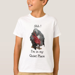 Shh !" African Grey Parrot Boy's "Study" T-Shirt