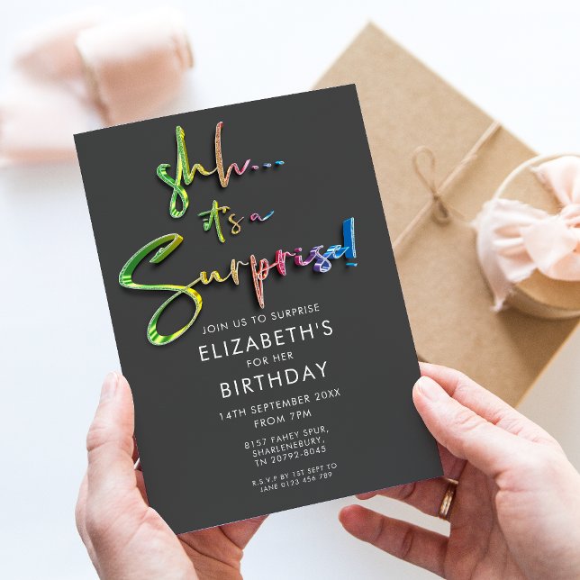 Shh...it's a Surprise Birthday  Invitation (Creator Uploaded)