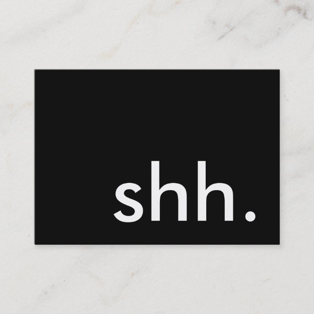 shh. it's a surprise party! business card (Front)