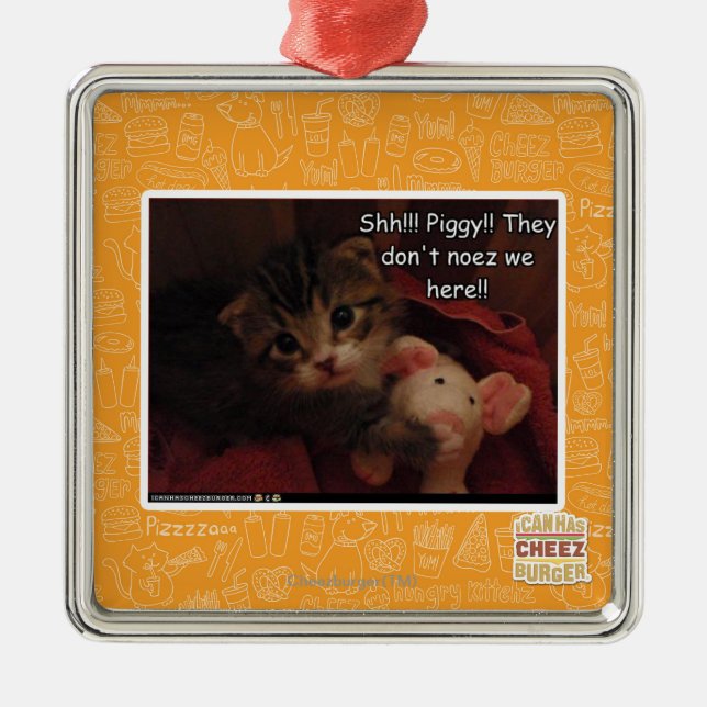Shh!!! Piggy!! Metal Tree Decoration (Front)
