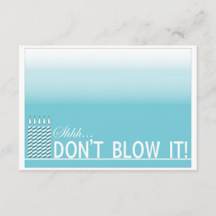 Shh Surprise Birthday Party Invitation Teal