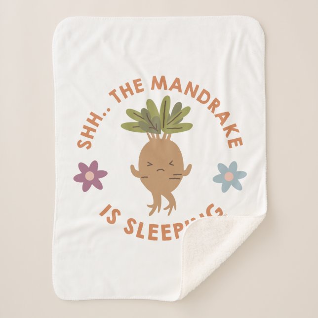 Shh.. The Mandrake Is Sleeping Sherpa Blanket (Front)