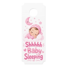 Shhh Baby Girl Sleeping - Large Ticket doorhanger