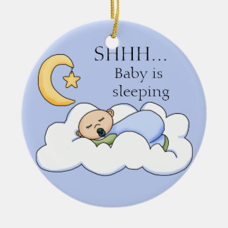 Shhh Baby Sleeping Door Hanger Ceramic Tree Decoration