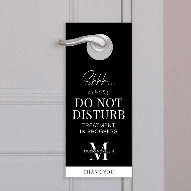 Shhh Do Not Disturb Minimal Salon Treatment Room Door Hanger (Creator Uploaded)