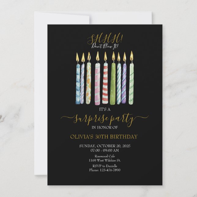 SHHH! Don't Blow It! Birthday  Invitation (Front)