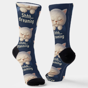 Shhh Dreaming Cat: Cozy Bedtime Bao Bao Sticker Socks