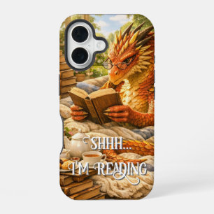 Shhh… I’m Reading Cosy Reading Dragon iPhone 16 Case