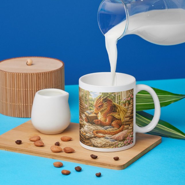 Shhh… I’m reading Cosy Reading Dragon Two-Tone Coffee Mug (Creator Uploaded)