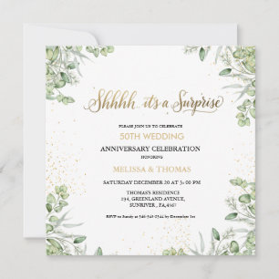 Shhh It's a surprise 50th Wedding Anniversary Invitation