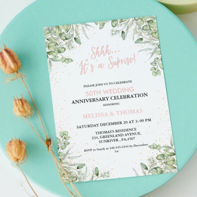 Shhh It's a surprise 50th Wedding Anniversary  Invitation (Creator Uploaded)