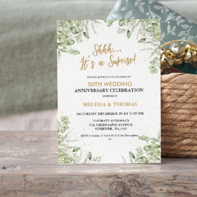 Shhh It's a surprise 50th Wedding Anniversary  Invitation (Creator Uploaded)