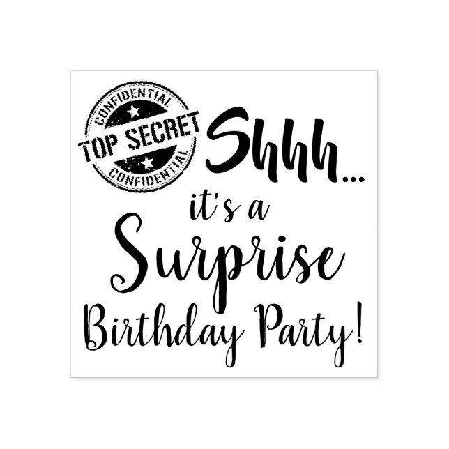 Shhh... It's a Surprise Birthday Party! Rubber Stamp (Imprint)