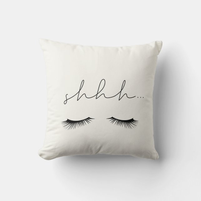 Shhh... lashes cute minimalist cushion (Front)