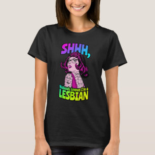 Shhh Nobody Knows I'm A Lesbian Tattooed Pop Lgbtq T-Shirt