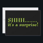 Shhh Surprise 60th Birthday Party Invitation<br><div class="desc">Black and Lime Green Shhh it's A Surprise Sixtieth Birthday Party Invitation is bold, contemporary and modern. One side is black with lime green type and says "Shhh... it's a surprise." The back side has all of the party information and is finished in black type on a lime green background....</div>