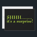 Shhh Surprise 60th Birthday Party Invitation<br><div class="desc">Black and Lime Green Shhh it's A Surprise Sixtieth Birthday Party Invitation is bold, contemporary and modern. One side is black with lime green type and says "Shhh... it's a surprise." The back side has all of the party information and is finished in black type on a lime green background....</div>