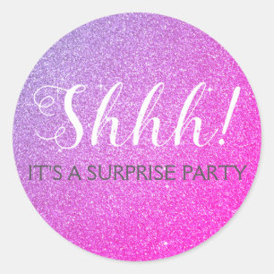 Shhh! Surprise Birthday Party Birthday Classic Round Sticker