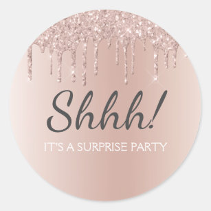 Shhh! Surprise Birthday Party Birthday Classic Round Sticker