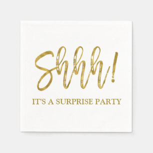 Shhh! Surprise Birthday Party Birthday Napkin