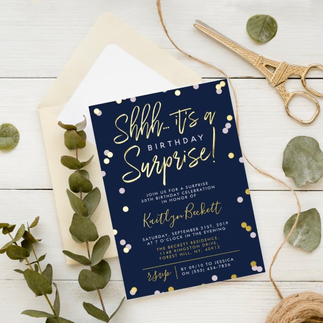 Shhh... Surprise Birthday Party Confetti & Real (Creator Uploaded)