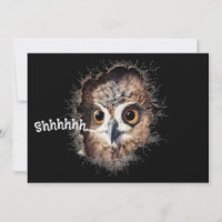 Shhh Surprise Party Invite | Owl & Monkey