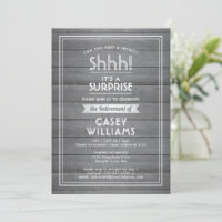 Shhh! Surprise Retirement Grey Faux Wood Rustic