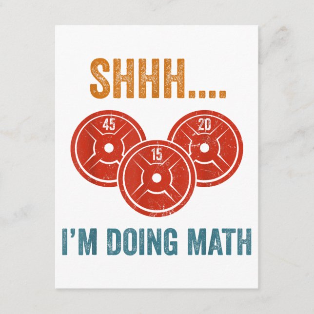Shhhh I'm Doing Maths Weight Lifting Gymer Gym Dea Enclosure Card (Front)