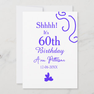 Shhhh it's 60th birthday add name purple spanish r holiday card