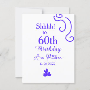 Shhhh it's 60th birthday add name purple spanish r postcard