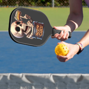 SHHHH... No One Cares Skeleton Barrel Guardian Pickleball Paddle
