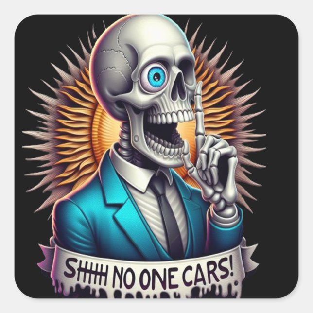 SHHHH... No One Cares The Dapper Skeletons Square Sticker (Front)