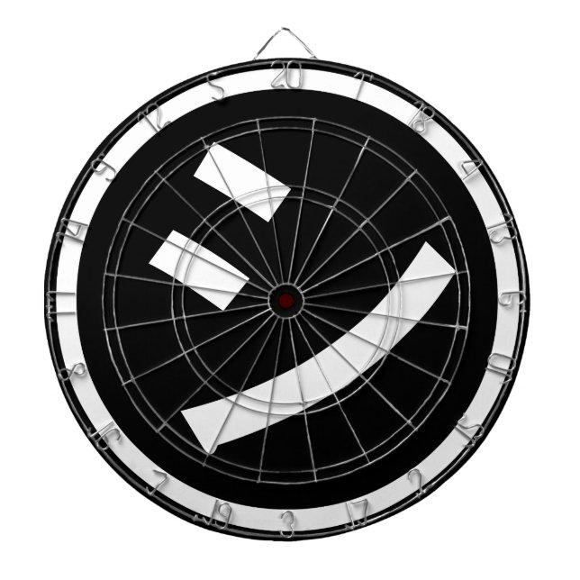 ㋛ Shi Kana Katakana Smiling Emoji / Emoticon Dartboard (Front)