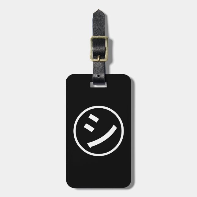㋛ Shi Kana Katakana Smiling Emoji / Emoticon Luggage Tag (Front Vertical)