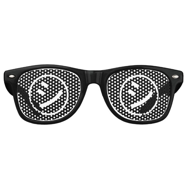 ㋛ Shi Kana Katakana Smiling Emoji / Emoticon Retro Sunglasses (Front)