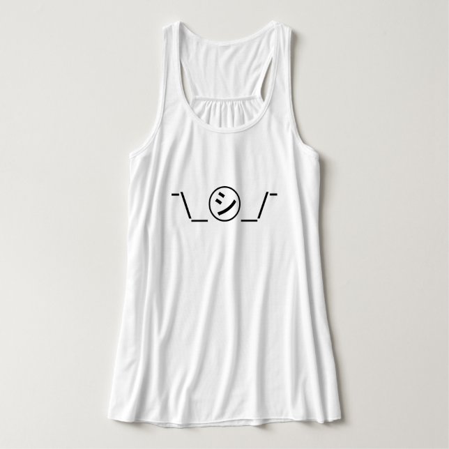 Shi Kana Shrug Emoticon ¯\_㋛_/¯ Japanese Kaomoji Singlet (Design Front)