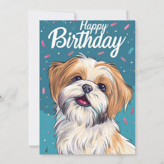 Shi Tzu Birthday  Holiday Card