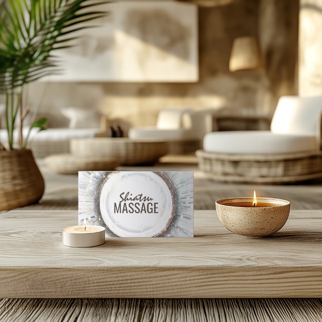 Shiatsu Massage Japanese Style Shimmering Circle Business Card (Perfect for business)